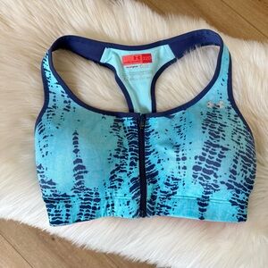 Under Armour Women's Zip Up Blue Sports Bra